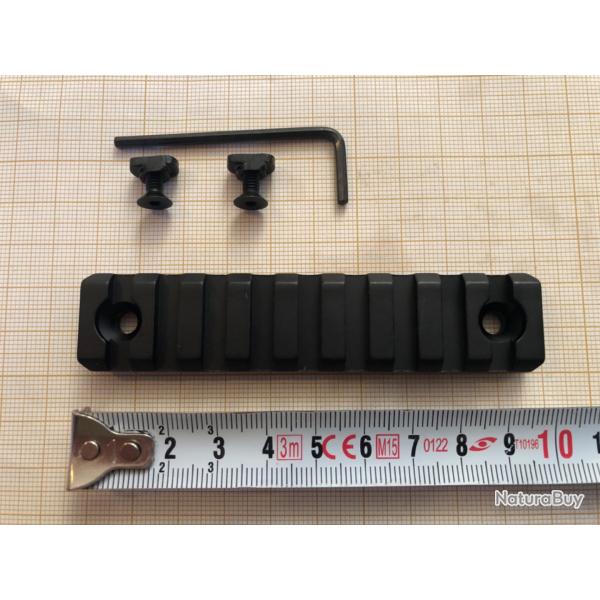 Rail picatinny: mlok 9 emplacements, aluminium