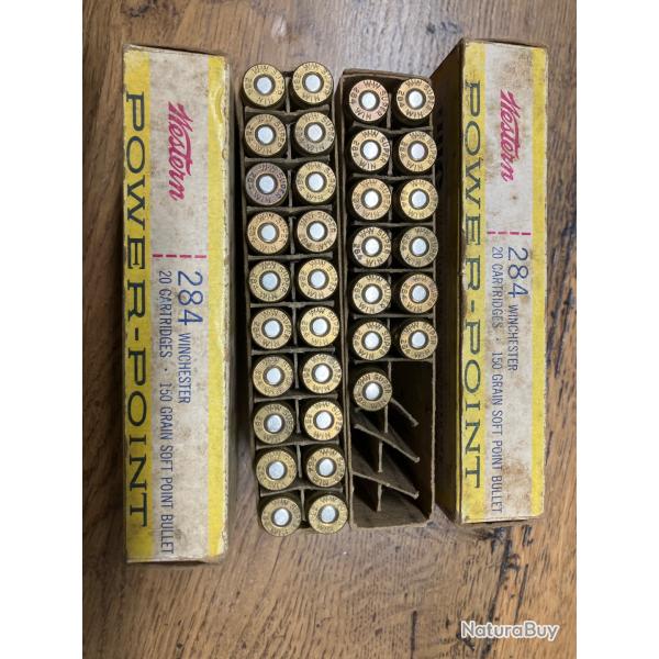Lot de 33 cartouches de 284 winchester 150 GR soft PT BULLET power point super X