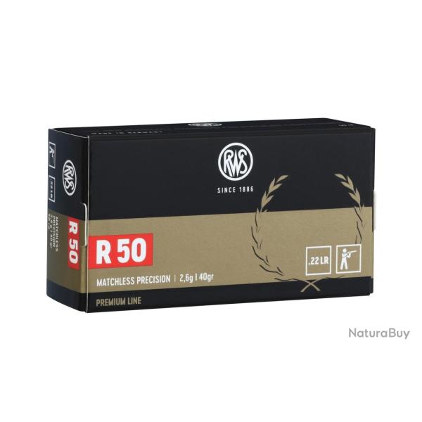 Munitions RWS Premium Line R50 Calibre .22 LR x50