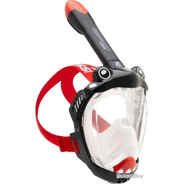CRESSI Kiddy Kids Full Face Mask Black/Clear/Red - Masque Int�gral - CO2 S�re - Sp�cialement Con�u p