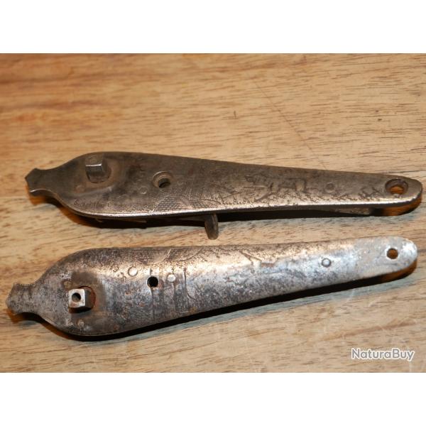 Paire de platines de fusil �  percussion "Soci�t� Manufacturi�re d'armes de St Etienne"