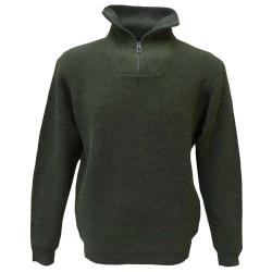 Pull camionneur Carmel kaki 70 acrylique 30 laine