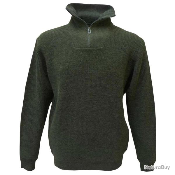 Pull camionneur Carmel kaki 70 acrylique 30 laine