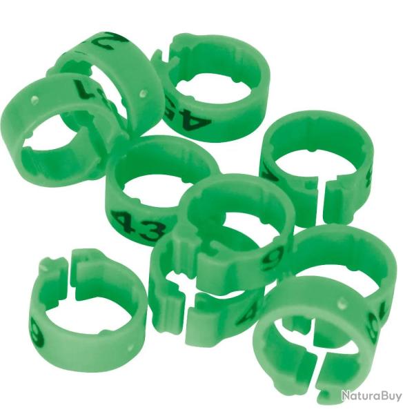 Bagues Spcial Pigeon Marquage Laser Indlbile Num 1-25 Vert