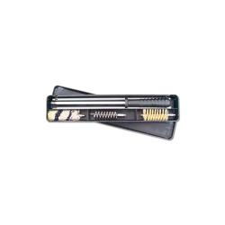Bo&icirc;te de nettoyage baguette acier inox + 3 brosses pour fusils Cal. 16