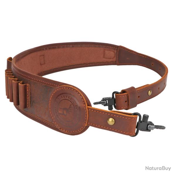 BRETELLE POUR FUSIL AVEC CARTOUCHIERE ET POCHETTE + GRENADIERES - CUIR PREMIUM - LIVRAISON GRATUITE