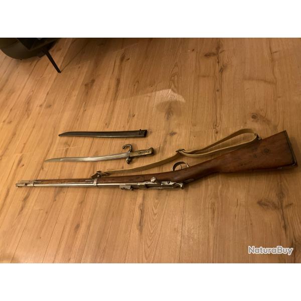 Fusil chassepot 1866 monomatricule avec baonnette.