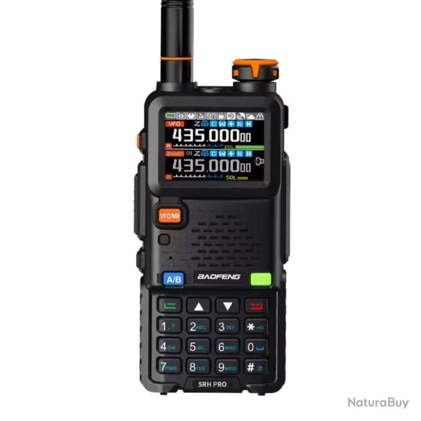 Baofeng UV-5RH Pro GPS - Talkie-Walkie Bi-Bande 640 Canaux, 10W, Radio Bidirectionnelle Portable