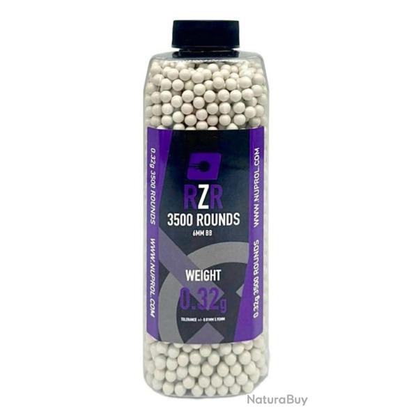Billes Airsoft 6mm RZR 0,20g/0,25g/0,28g/0,30g/0,32g BIO bouteille 3500 bbs 0.32g