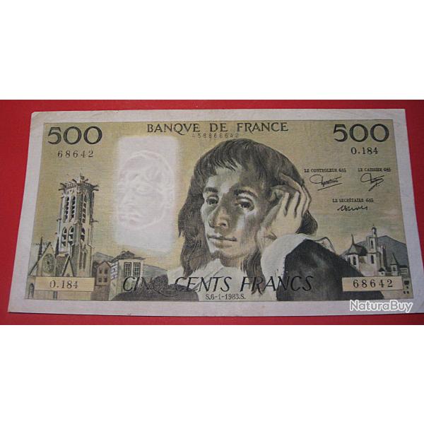 billet de 500 francs Pascal du 6-01-1983 ttb