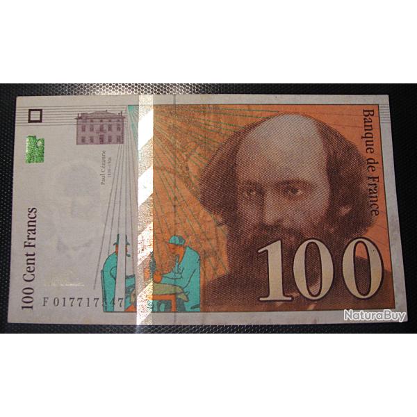 billet de 100 francs P.C�zanne de 1997 ttb