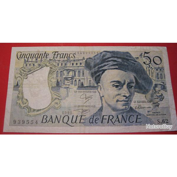 billet de 50 francs Quentin de la tour de 1990 ttb