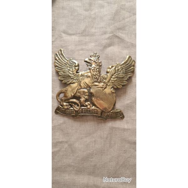 Plaque de casque a pointe,  Badoise laiton WW1