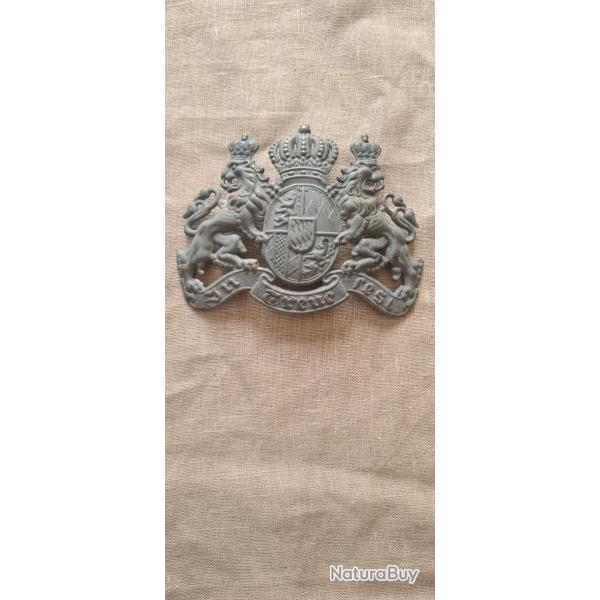 Plaque de casque a pointe,  Bavaroise fer WW1