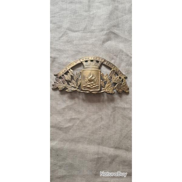 Plaque de casque pompiers en laiton