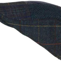 B&eacute;ret Casquette Patchwork Bleue et Noire en Laine Style Anglais Uxwel Taille unique Bleu