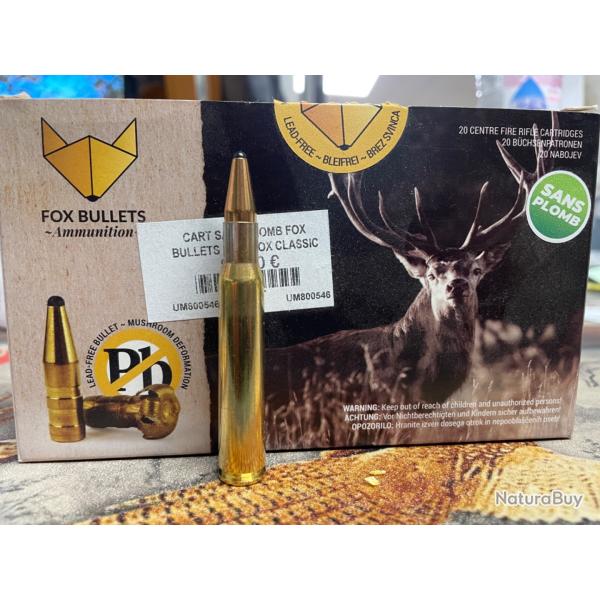 BF25! Balles Fox Bullets Sans plomb Cal 30-06