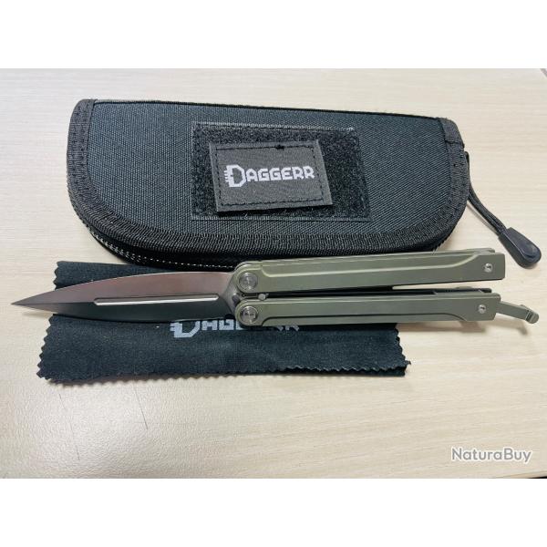 Balisong Daggerr Knives Monarch titane couteau papillon