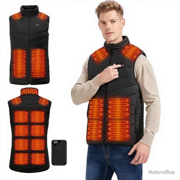 Gilet chauffant 15 zones de chauffe + batterie 10 000mAh - Garantie 2 ans