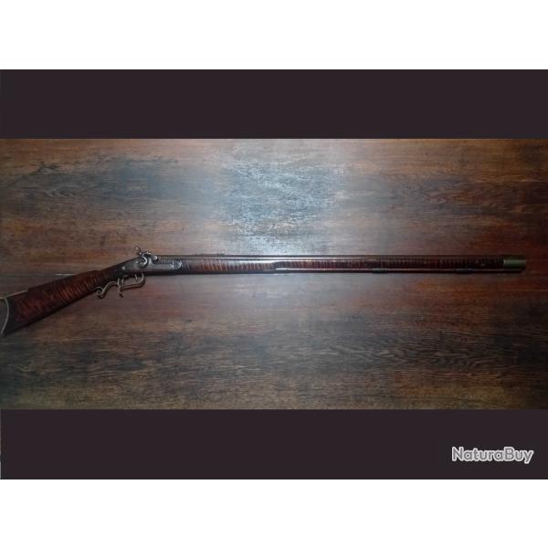 Carabine ou fusil  percussion - Kentucky - LEATHERMAN / MANTON - vers 1850 - BE