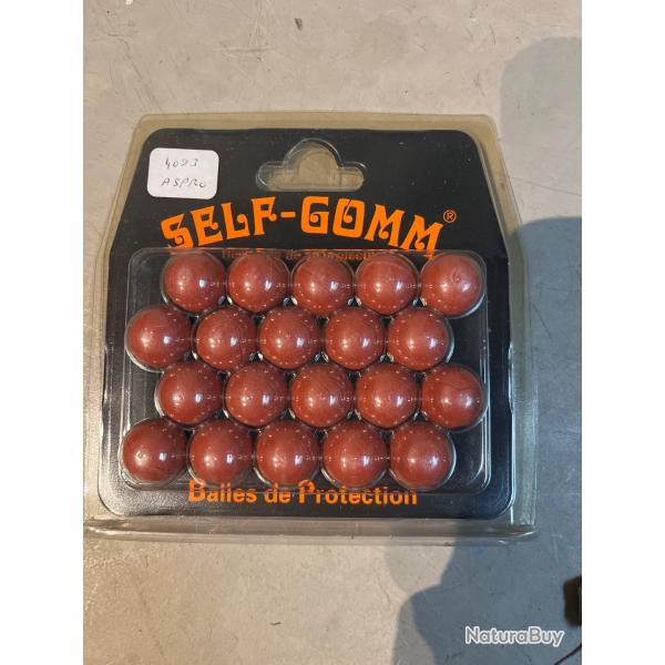 Self Gomm projectiles 20 balles de protection diam 10 rf 4093 aspro