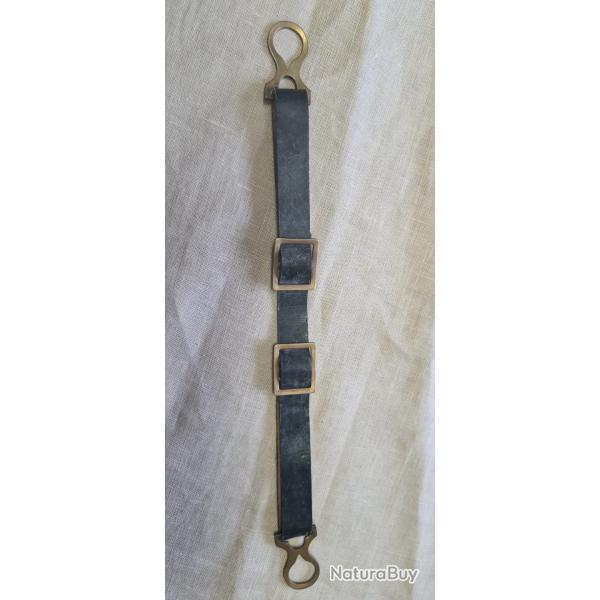 Jugulaire laiton pour casque � pointe cuir fin  WW1   (2)