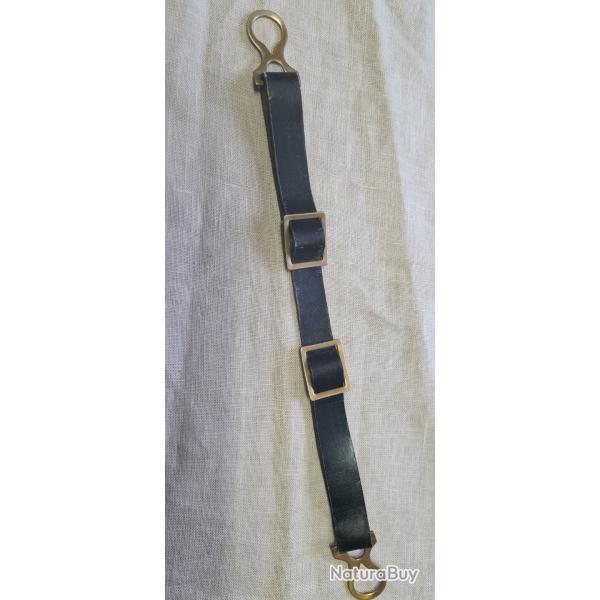 Jugulaire laiton pour casque � pointe cuir �pais WW1   (4L)