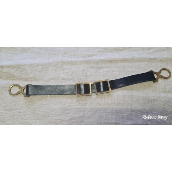 Jugulaire laiton pour casque � pointe cuir fin WW1   (X4)