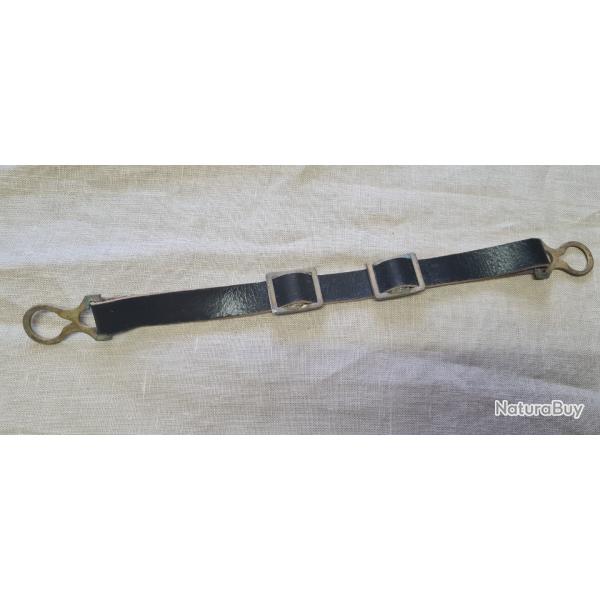 Jugulaire laiton pour casque � pointe cuir �pais WW1   ( 6L )