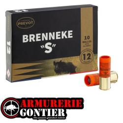 Balles PREVOT BRENNEKE 'S' sous-calibr&eacute;es 24g Cal.12/70 Boites de 10