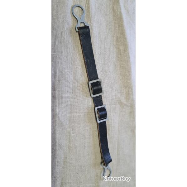 Jugulaire fer pour casque � pointe cuir �pais WW1   ( 4F )