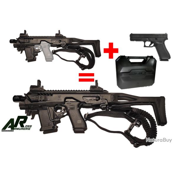 PROMO GLOCK17 Gen5 FS 9x19 avec RONI Conversion GLOCK Micro CAA Gen 4X avec accessoires+ MALLETTE