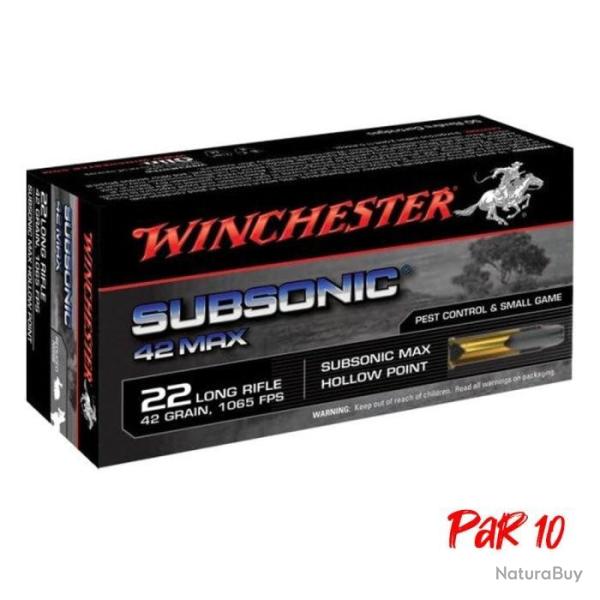 Wahoo BF25 ! Balles Winchester Subsonic Max Varmint Hollow Point - Cal. 22 LR / Par 10