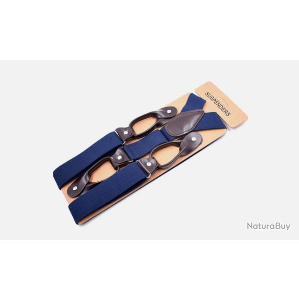 Bretelles Vintage R�glables - Cuir PU & Design Classique dos en Y Bleu