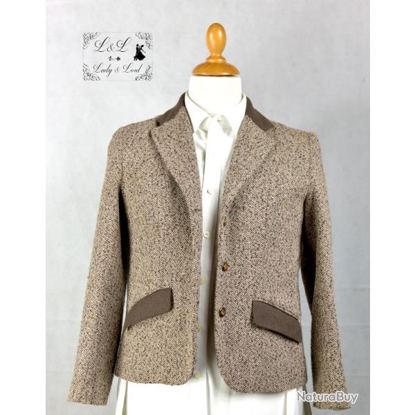 Ensemble femme en tweed beige "Chasse et Nature" T40 pantalon T34