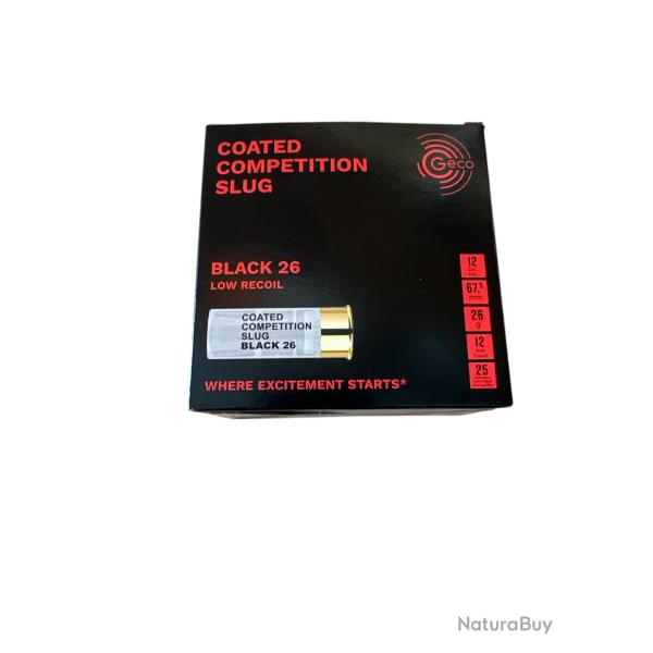 Geco - Comp�tition Slug CCS Black 26 Cal 12/67 - 26 g - Pack de 100 (4x25) - 2317625