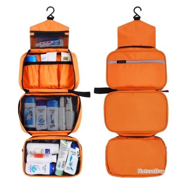 Trousse de toilette suspendue imperm�able Unisexe Grande capacit� Voyage Orange