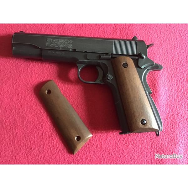 Plaquette bois lise colt 1911 co2