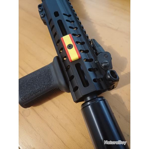 Clip Couvre rail M-lok - drapeau Espagnol simplifi Noir Rouge Jaune