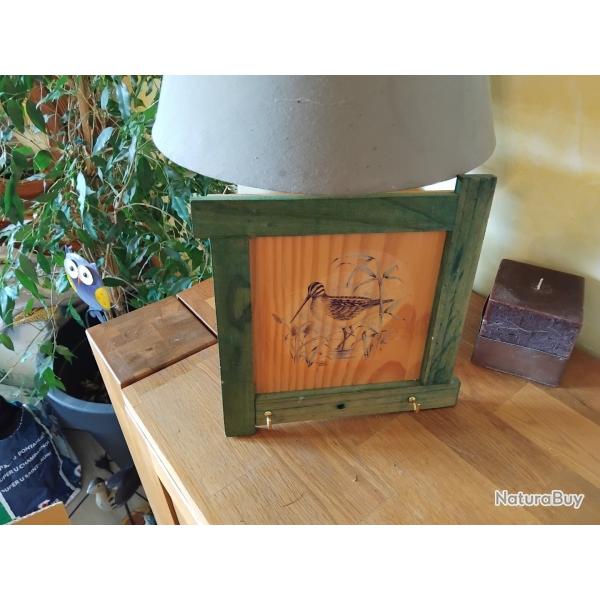 Accroche cl�s mural en bois, motif b�casse