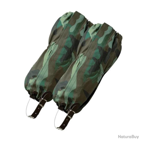 Gu�tres doubl�es imperm�ables zip et scratch camouflage