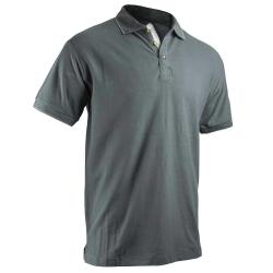 Polo Tonique coupe ajust&eacute;e col rond coton gris nuit M &agrave; 3XL