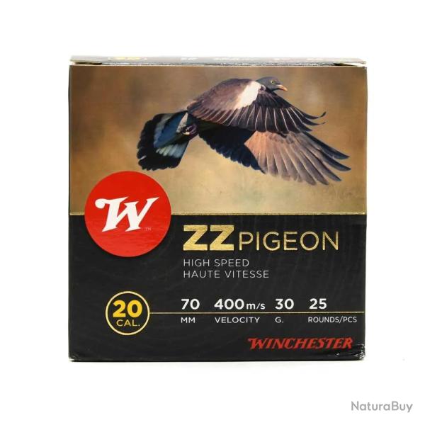 Boite de 25 cartouches ZZ pigeon bourre jupe 20-70 30g 400m/s