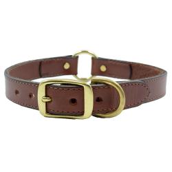 Collier cuir noisette ou chocolat 4 tailles Noisette Taille 1