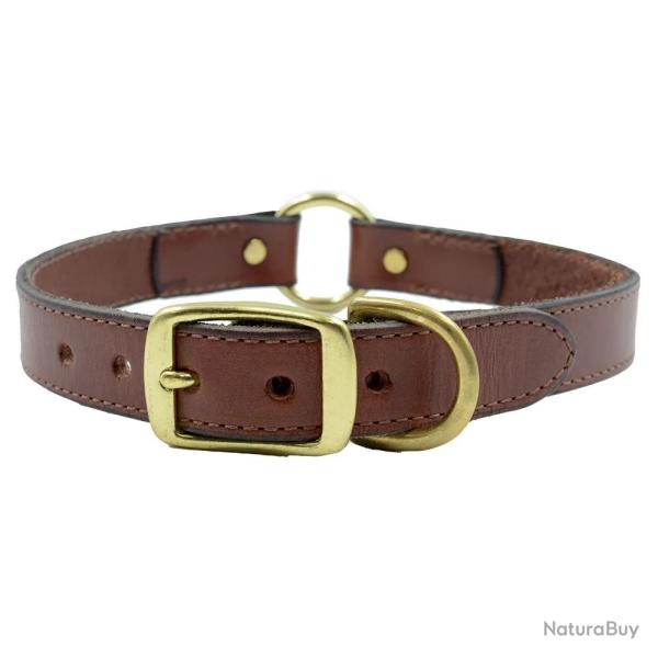 Collier cuir noisette ou chocolat 4 tailles Noisette Taille 1