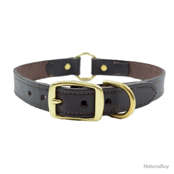 Collier cuir noisette ou chocolat 4 tailles Taille 1