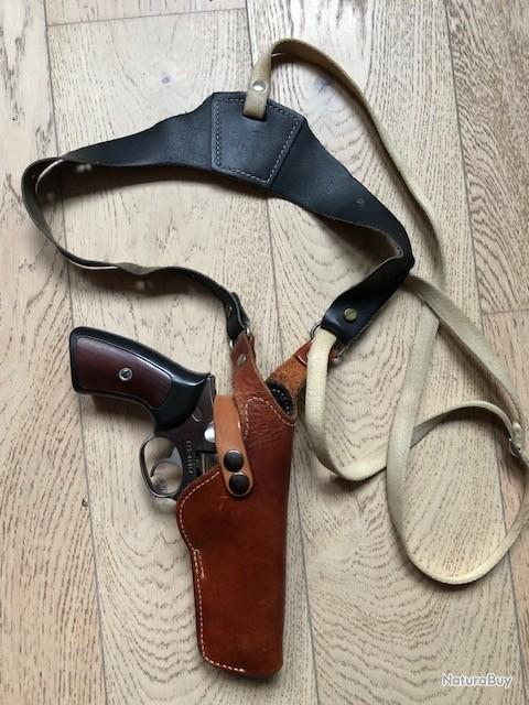 Étui D'épaule En Cuir Pour Pistolet Colt - Double Poche Chargeur, Confort Et Style