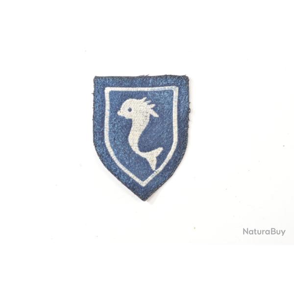 Patch brod� 10e Cuirassiers Dauphin sur fond bleu marine