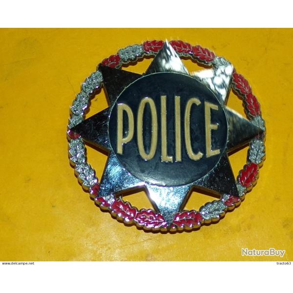POLICE NATIONALE INSIGNE PLAQUE METALLIQUE , MATRICULE , 77 MM , FABRICANT AUBERT PARIS, HOMOLOGATIO