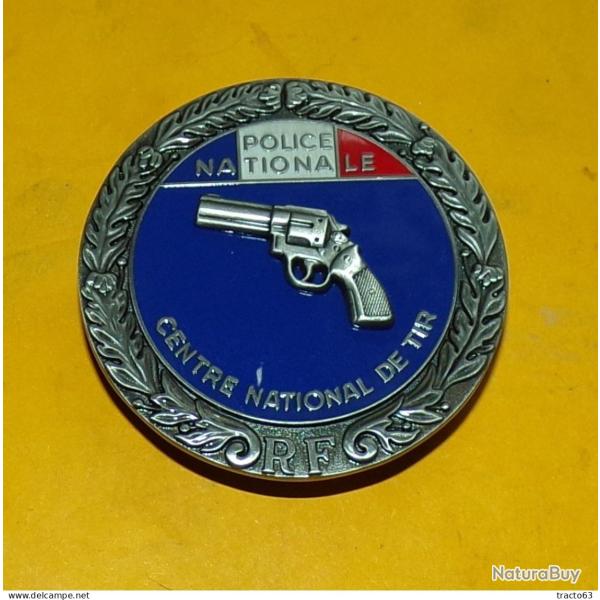 POLICE NATIONALE , CENTRE NATIONAL DE TIR ,REPUBLIQUE FRANCAISE , ECHELON ARGENT�, FABRICANT BOUSSEM